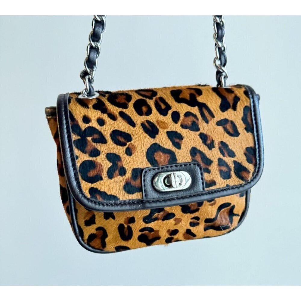 Banana Republic Animal Print Cow skin Little Crossbody Bag on Chain
